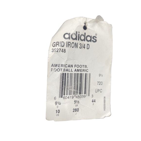 Adidas Grid Iron 3/4 D Football Cleats Black / White Size 10 New Floor Model main image 7